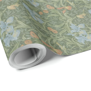 Papier Cadeau William Morris Feuilles Vintages Floral Bird Iris