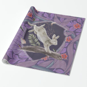 Papier Cadeau William Morris Forest Rabbit Floral Art Nouveau