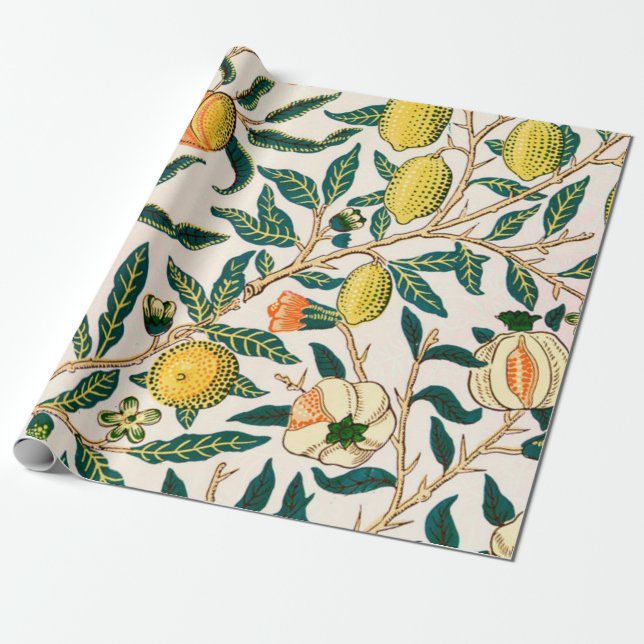 Papier Cadeau William Morris Fruit Et Grenade (Déroulé)