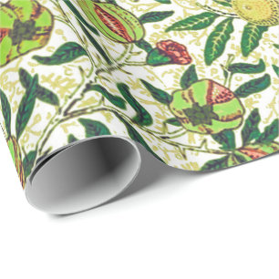 Papier Cadeau William Morris Fruits exotiques, jaune citron