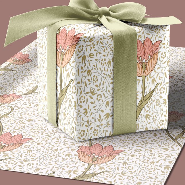 Papier Cadeau William Morris Garden Tulip Motif floral (Créateur téléchargé)