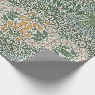Papier Cadeau William Morris Jardin Vintage Vert Bleu jaune