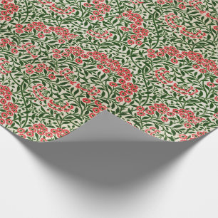 Papier Cadeau William Morris Michaelmas Daisy Fleurs rose vert