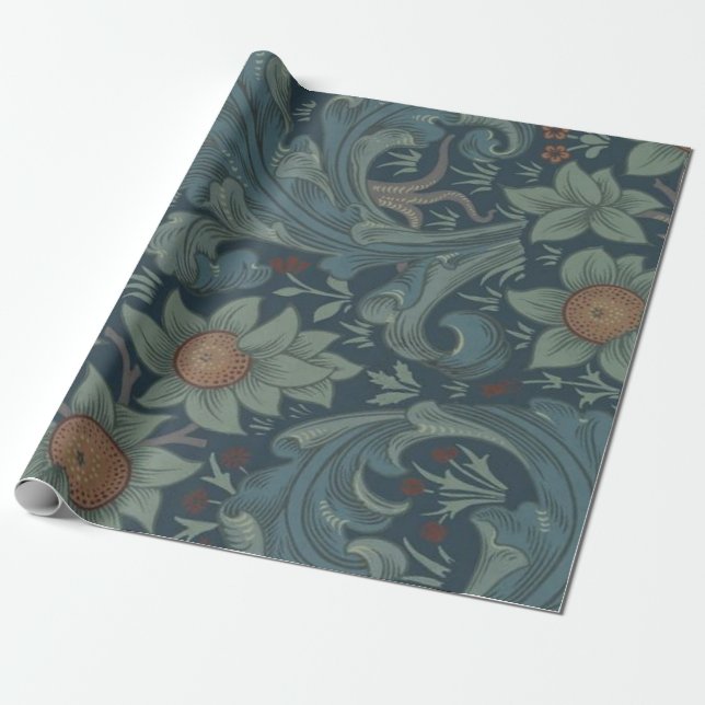 Papier Cadeau William Morris Orchard Art Motif (Déroulé)