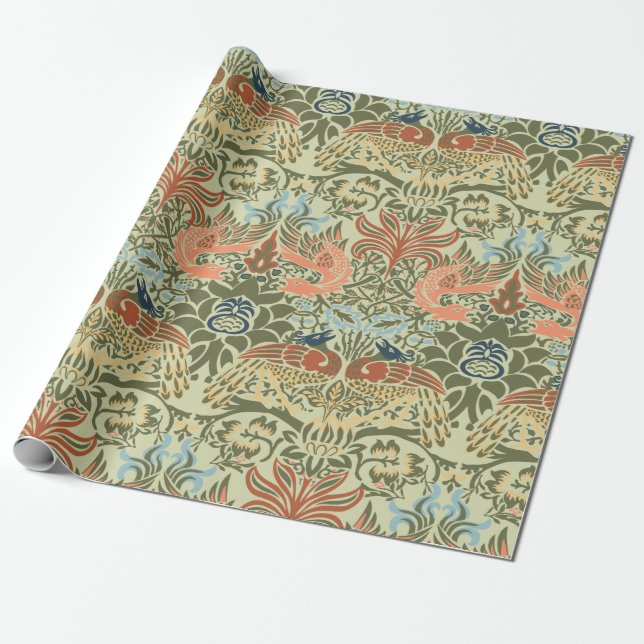 Papier Cadeau William Morris Peacock et Dragon (Déroulé)