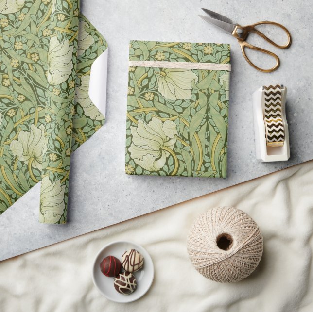 Papier Cadeau William Morris Pimpernel Fond d'écran bleu Floral (Artisanat)