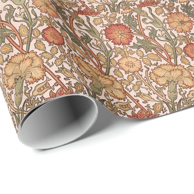 Papier Cadeau William Morris Rose Flower Fond d'écran Motif (Coin rond)