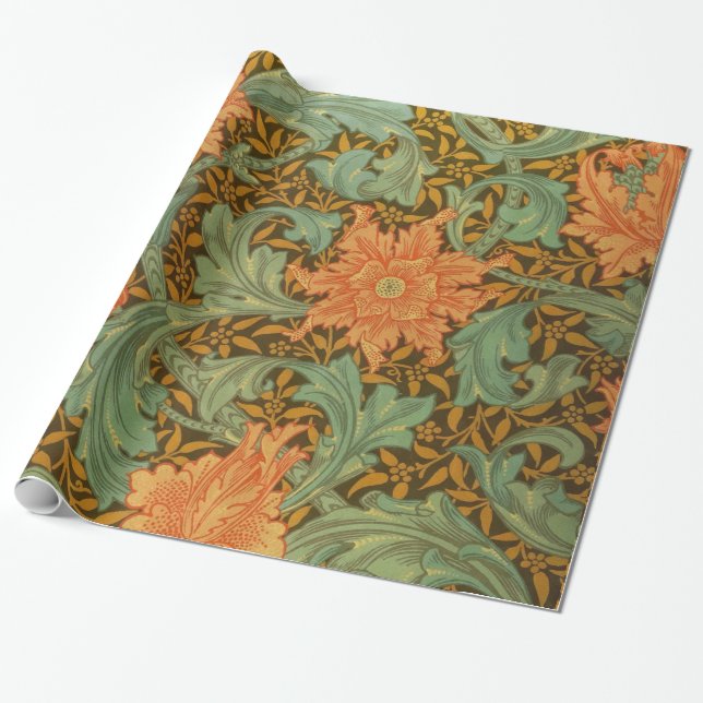 Papier Cadeau William Morris Single Stem Motif Art Nouveau (Déroulé)