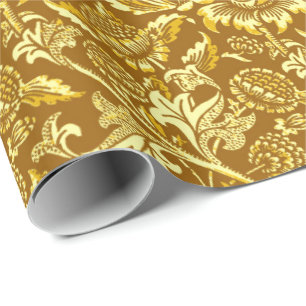 Papier Cadeau William Morris Sunflower, jaune moutarde