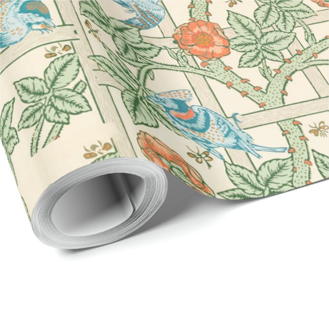 Papier Cadeau William Morris Trellis Victorian Wallpaper (Coin rond)
