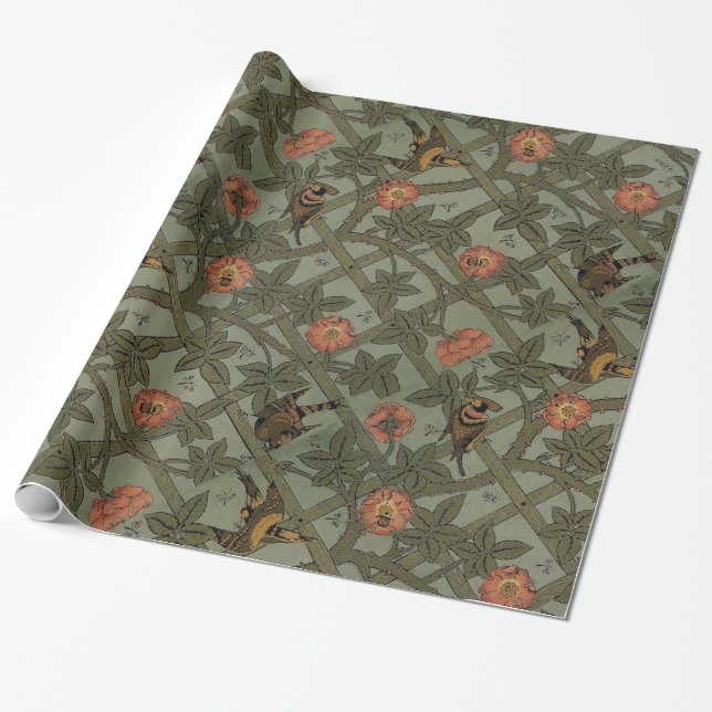 Papier Cadeau William Morris Trellis Wallpaper Art (Déroulé)