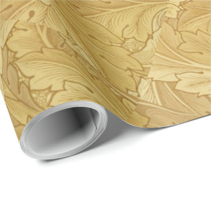 Papier Cadeau William Morris Vintage Foliage Gold Motif