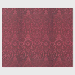 Papier Cadeau William Morris Vintage Rouge Velvet Timbé Motif