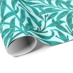 Papier Cadeau William Morris Willow Bough, Turquoise et Aqua