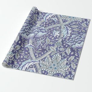 Papier Cadeau William Morris Windrush Motif Bleu Floral