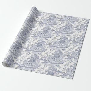 Papier Cadeau Willow bleu en gris bleu Lumbar Coussin