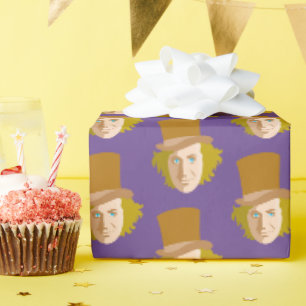 Papier Cadeau Willy Wonka Stenciled Face Graphic