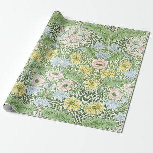 Papier Cadeau Wm Morris Myrtle Floral Art Nouveau Lumineux