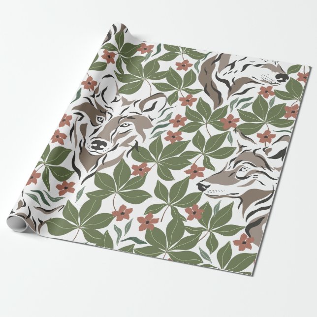 Papier Cadeau Wolf des animaux des bois (Déroulé)