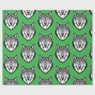 Papier Cadeau Wolf head from the front