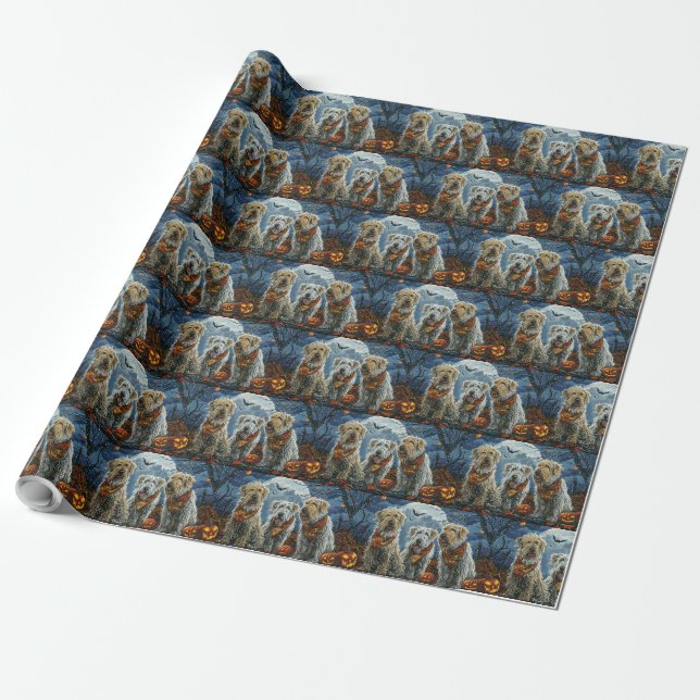 Papier Cadeau Wolfhound Halloween Éffrayant (Déroulé)