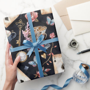 Papier Cadeau Wonderland Alice Motif