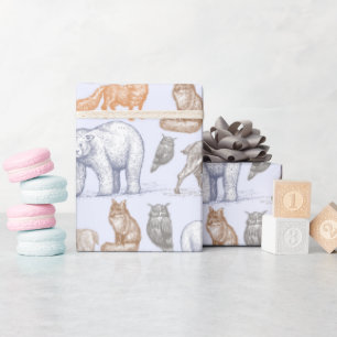 Papier Cadeau Woodland Créatures Rustic Holiday Wrapper Papier