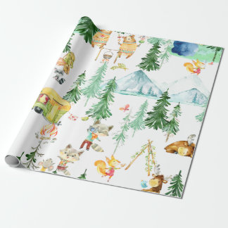 Papier Cadeau Woodland Friends White