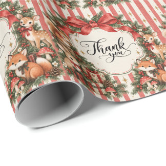 Papier Cadeau Woodland Noël Anniversaire Hiver ONEderland