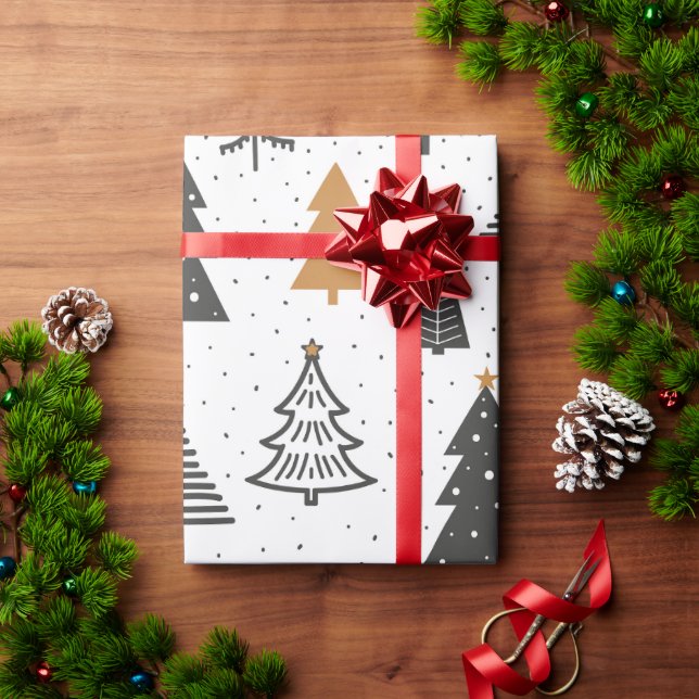 Papier Cadeau Wrapping Paper Christmas Winter Christmas Tree (Cadeau de vacances)