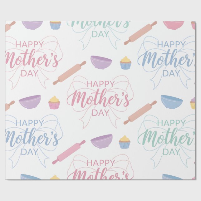Papier Cadeau Wrapping Paper-Happy Mother’s Day Wrapping Paper (Plat)
