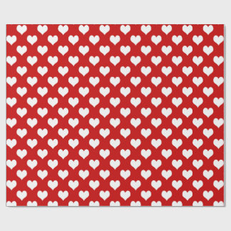 Papier Cadeau Wrapping Paper White Hearts on Pink – Cute Love 