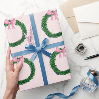 Papier Cadeau Wreath rose Cadeau de Noël enveloppé!