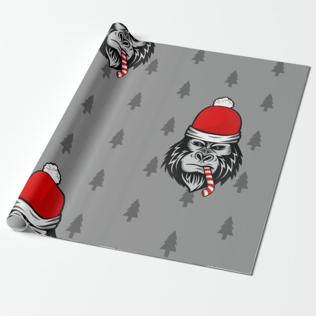 Papier Cadeau xmas santa claus gorilla (Déroulé)