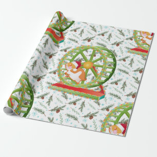 Papier Cadeau xmas santa claus hamster