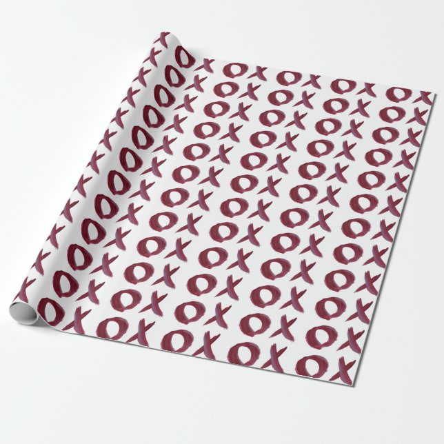 Papier Cadeau XO X O Embrasages et baisers dans du papier d'enve (Déroulé)