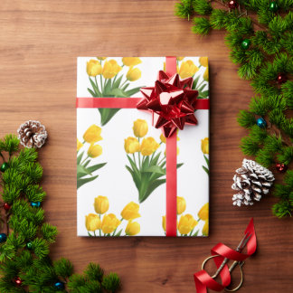 Papier Cadeau Yellow Tulip Bouquet