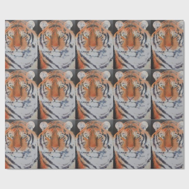 Papier Cadeau Yeux de tigre (Plat)