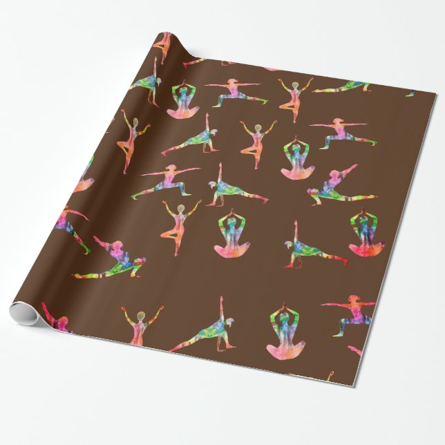 Papier Cadeau Yoga Art coloré (Déroulé)