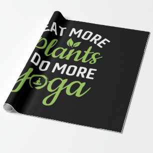 Papier Cadeau Yoga Lover   Mangez Plus De Plantes Faites Plus De