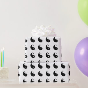 Papier Cadeau Yogi de la pleine conscience Yin Yang noir et blan