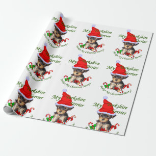 Papier Cadeau Yorkshire Terrier Noël