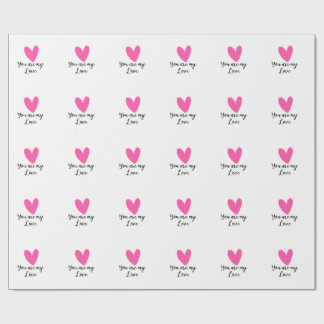 Papier Cadeau you are my love pink red heart watercolor kidretro