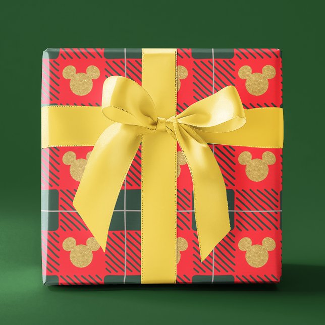 Papier Cadeau Yuletide Joy | Mickey Christmas Plaid Motif 2 (Wrapped gift)