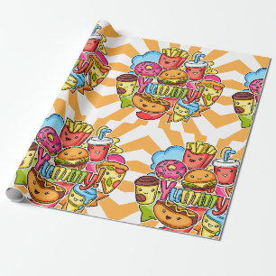 Papier Cadeau Yummy Fast Food
