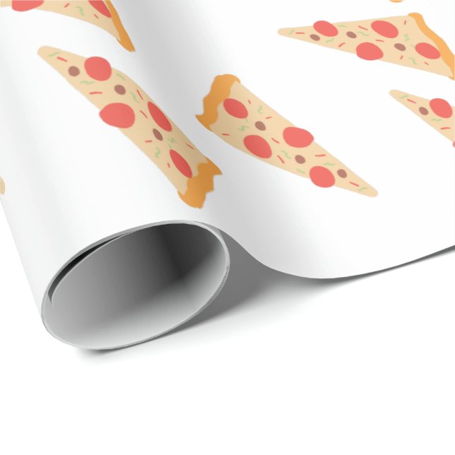 Papier Cadeau Yummy Pizza et Pepperoni Foodie Aquarelle Patch (Coin rond)