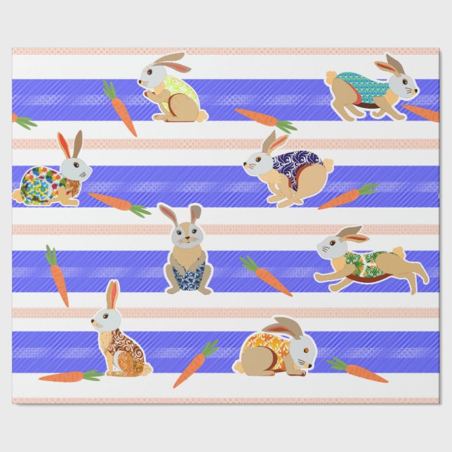Papier Cadeau Zanahorias y Conejitos (Couture)
