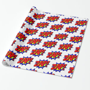 Papier Cadeau Zap Pop Art Superhero Enveloppement Cadeau