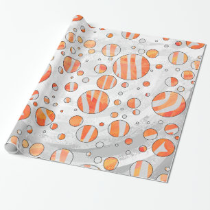 Papier Cadeau Zebra Orange et White Polka Dot