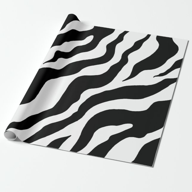 Papier Cadeau Zebra Print Wrapping Paper  (Déroulé)